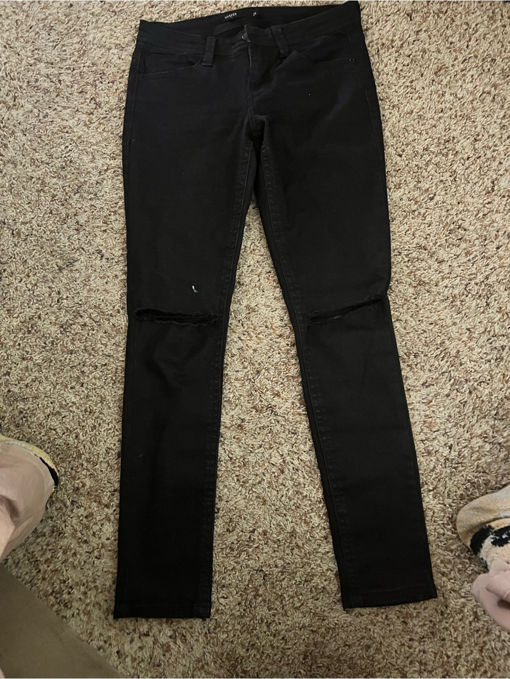 Harper Black Distressed Skinny Jeans